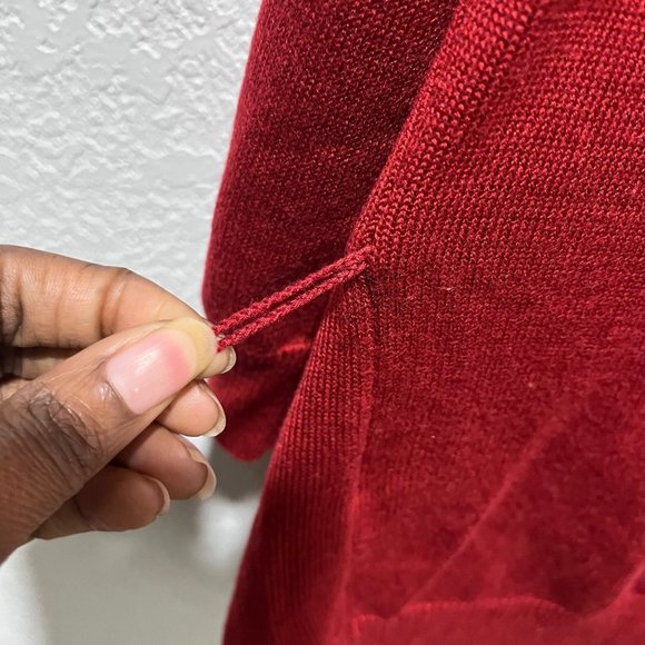 New York & Company Red 3/4 Sleeve Open Front Cardigan and Camisole Top - Picture 5 of 9